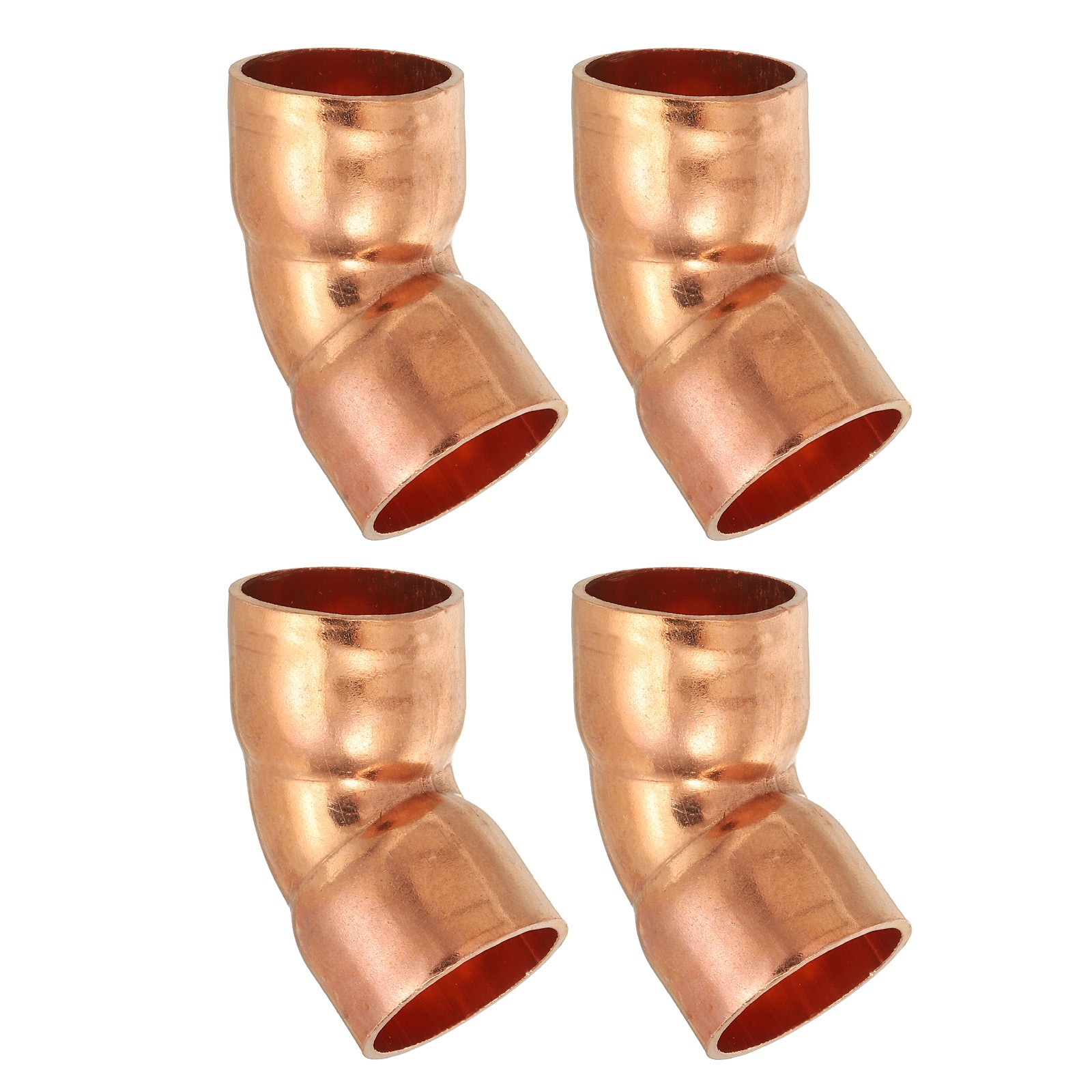 4Pcs 3/4"ID 1.2mm Thick Elbow Copper Fitting 45 Degree Solder Copper Tube