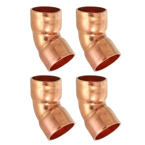 4Pcs 3/4"ID 1.2mm Thick Elbow Copper Fitting 45 Degree Solder Copper Tube