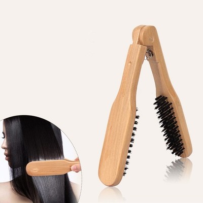 Natürliche Borste Doppelseitiges Glättung bürste Klemme Haar Hairstylig Werkzeug
