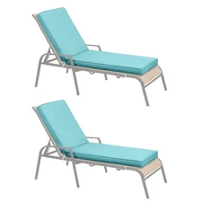 Aoodor 2PCS 72x21x3in Outdoor Chair Cushions Chaise Lounge Seat Pads Waterproof