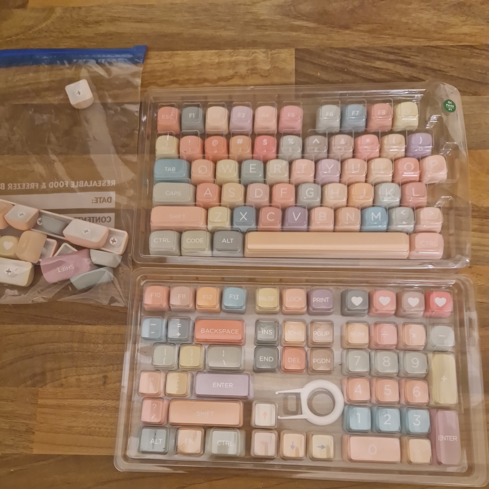 Tsungup PBT MOA Profile Keycaps, 126 Keys Custom Cute Rainbow Candy Keycap (k)