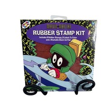 Vintage 1995 Looney Tunes Marvin the Martian Rubber Stamp Kit NEW