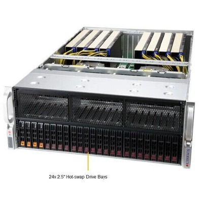 AS-4125GS-TNRT Server 24x2.5'' With 2pcs AMD EPYC 9654 CPU ,64GBB RAM ，960GB SSD