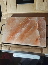 Heavy Himalayan Salt Plate And Holder For Cooking And Serving