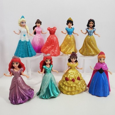Disney Magic Clip Princess Dolls Lot 8 Figures Mix And Match 9 Dresses