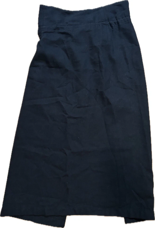 Ann Demeulemeester Wool Linen Cotton Skirt Size 34 Black Maxi With Strap Buckle - Image 2 of 4