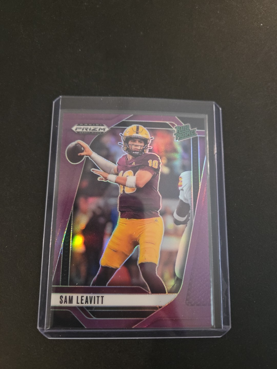 2025 Panini Prizm Draft Picks Purple Sam Leavitt Rated Prospect RC /99 #6 ASU