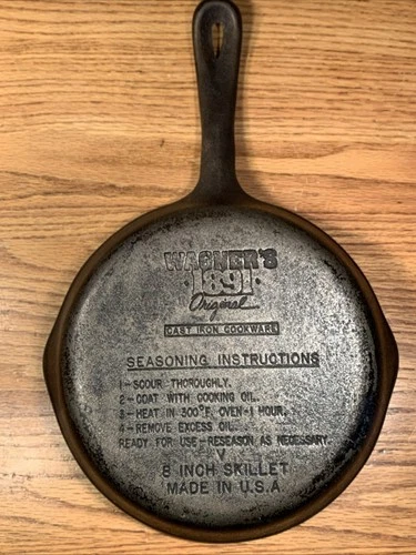 Vintage Wagner’s 1891 Original Cast Iron Skillet Pan 8 Inches Made In USA