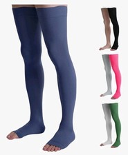 2X Doc Miller Thigh High Compression Socks - Open Toe, 20-30mmHg for Varicose...