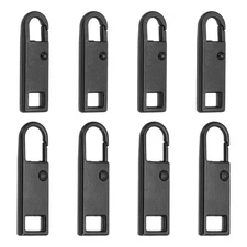 8Pcs Metal Zipper Pull Replacement for Luggage, Black