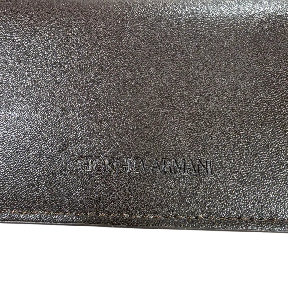 Giorgio Armani Matte Leather Glass Sunglass Case Storage Brown Frame of Life - Image 4 of 4