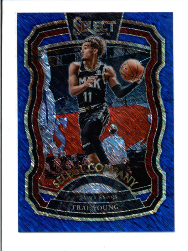 TRAE YOUNG 2020/21 PANINI SELECT #5 SELECT COMPANY BLUE SHIMMER
