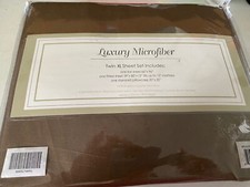 3 Piece Luxury Comfort Microfiber Deep Pocket 12 -15 Brown Twin XL Sheet Set.