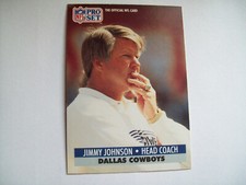 JIMMY JOHNSON DALLAS COWBOYS HOF COACH 1991 PRO SET NFL FOOTBALL #135