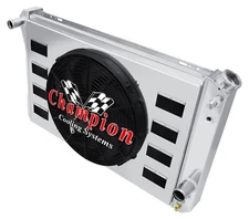 AAR Champion 3 Row Radiator, 16" Fan, Shroud with Flaps for 1982 - 1992 Trans Am