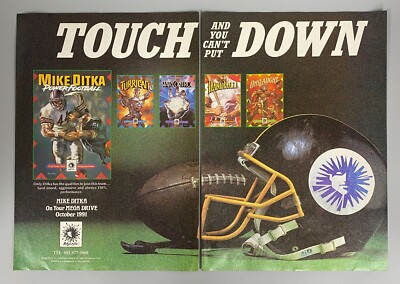 SEGA MIKE DITKA POWER FOOTBALL TURRICAN STAR CONTROL 1991 VINTAGE RETRO WERBUNG