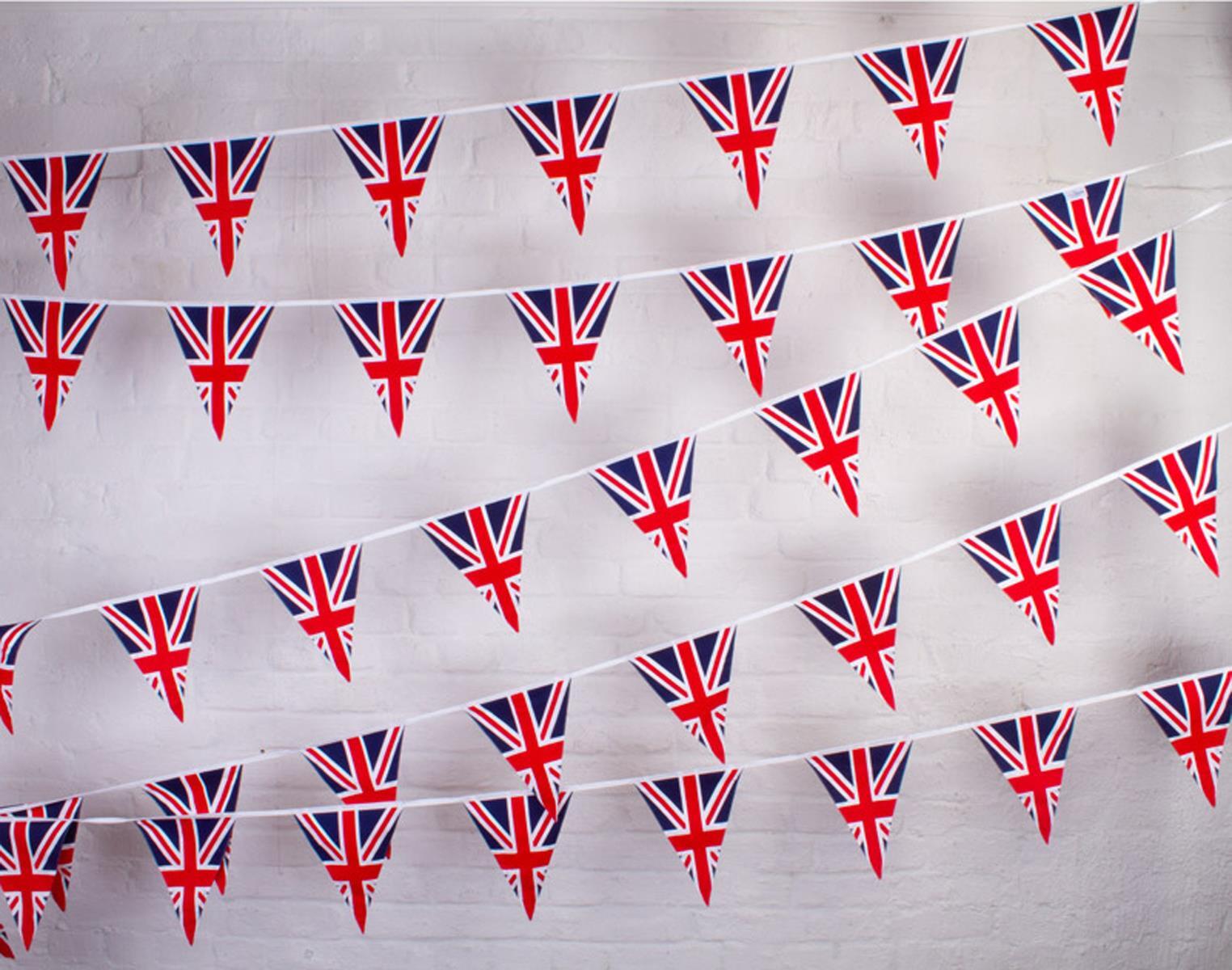 100% Cotton Bunting - Union Jack - 10m/33 Double Sided Flags-The Cotton Bunting