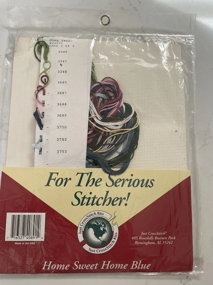 "Kit Just Cross Stitch HOME SWEET HOME #40891 11x16"" acabado fondo blanco"  Foto 3 de 4