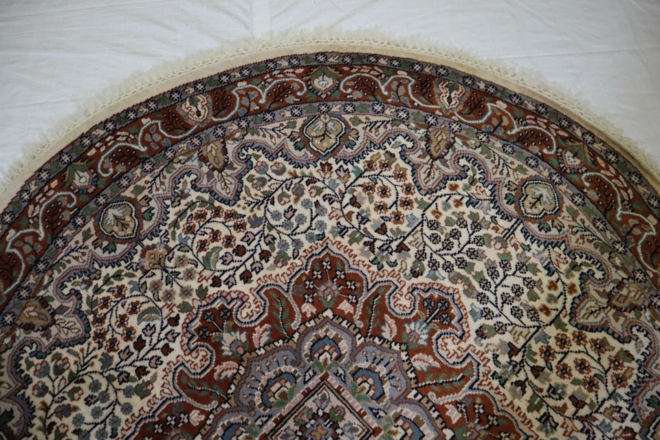 6'0" x 6'0" ft. Round Rug, Hand Knotted Wool Rugs, Round Carpet, Area Round Rug - Image 4 of 4
