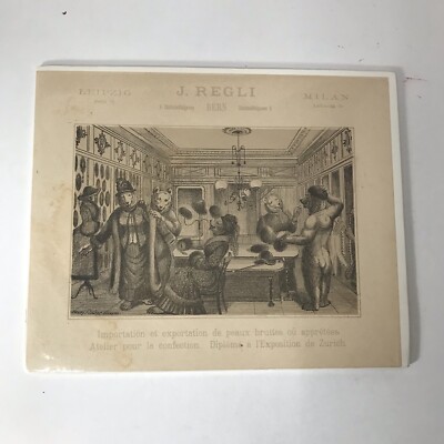 Turn Of The Century Advertisement Print For Furrier Switzerland 7 X 8 1/4  Bears