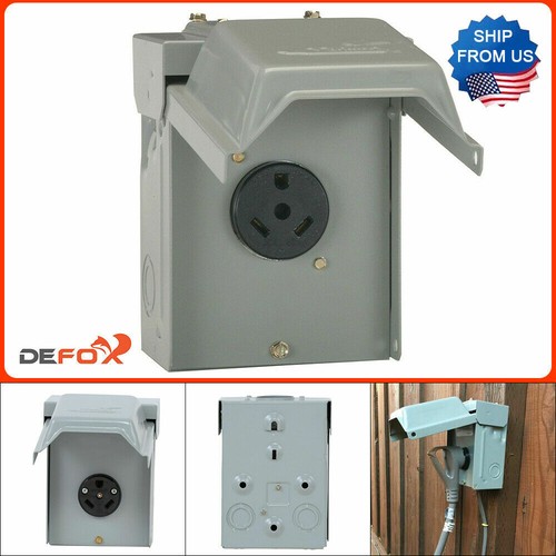 30 Amp Rv Power Outlet Box Receptacle W Padlock Rainproof Lockable Full Set Kit Ebay