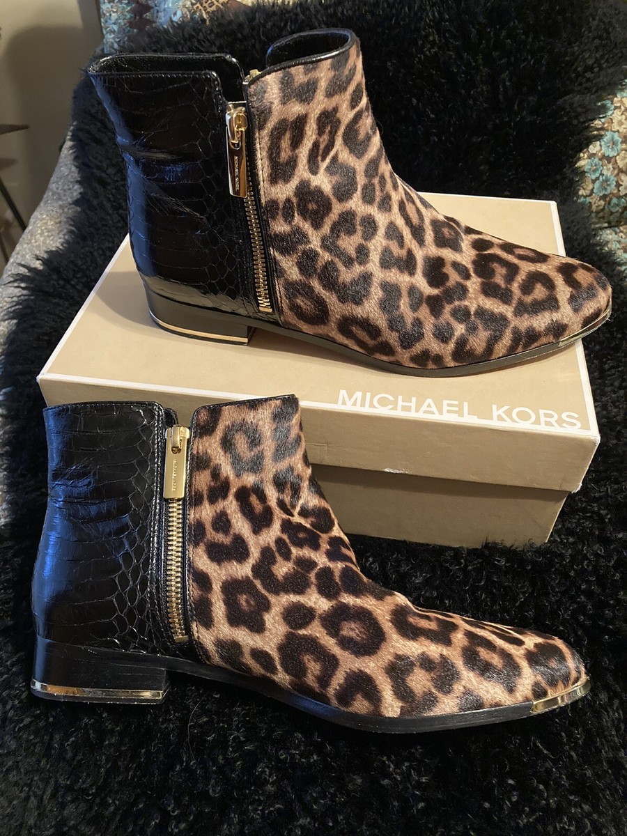 Women s Michael Kors Cindra Leopard Calf Hair and black Snake