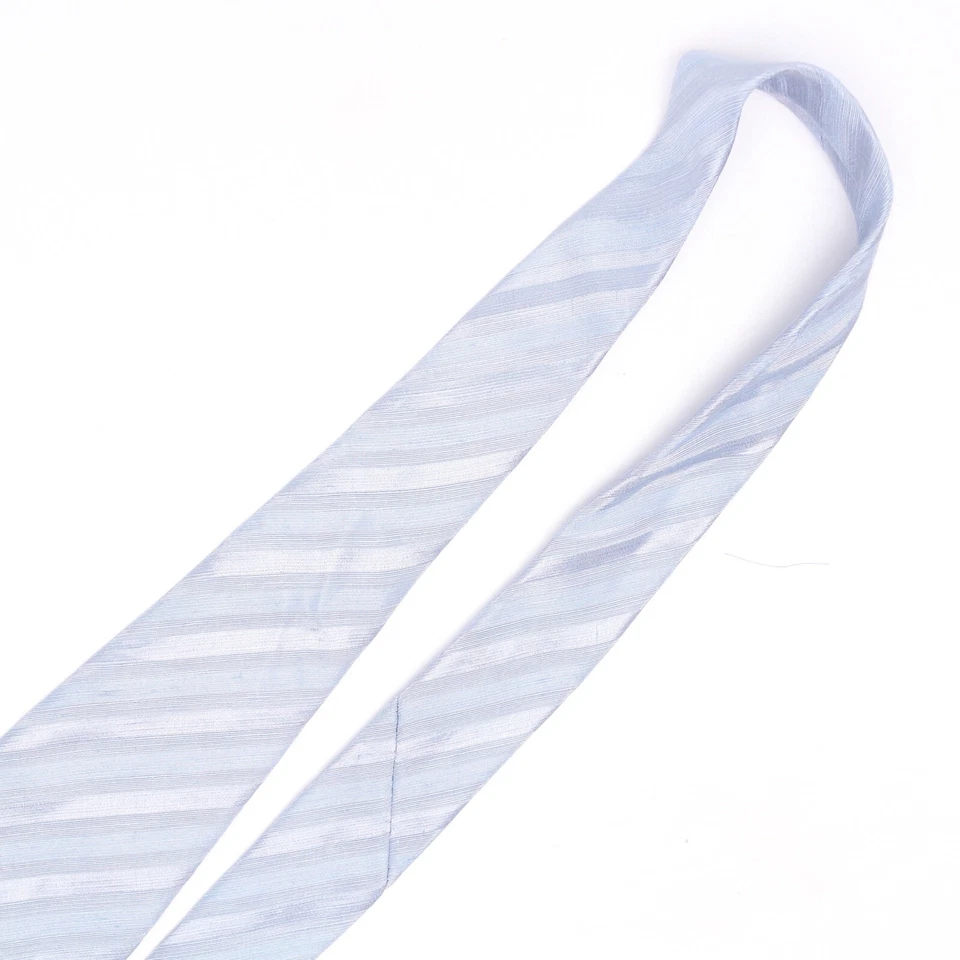 Corbata tejida a rayas de cristal azul claro GC Internazionale para hombre  Foto 4 de 4