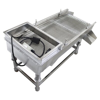 110V Electric Stainless Steel Linear Vibrating Screen with 8mm Round Screen 80W