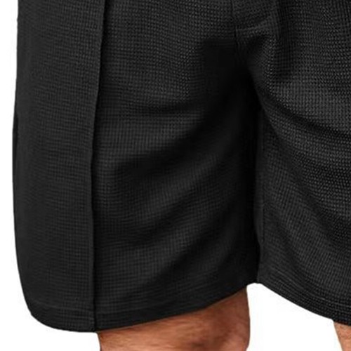 Mens Short Sleeve Polo Shirts Shorts Mens Waffle Fashion Casual Tracksuit Sets - Picture 11 of 32