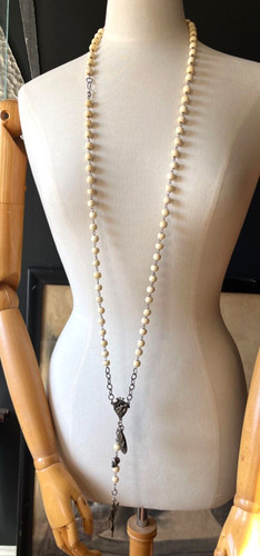 Shannon Koszyk Custom 59" Necklace Bone, Sterling, Bronze wPouch & Tag