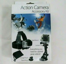 PlatinumPlus by Sunpak Action Camera Accessory Kit Head Mount Suction Cup Tripod