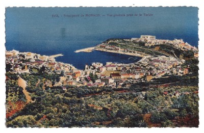 Le Rocher Monaco Luftbild Côte d'Azur Postkarte gestempelt 24. Juni 1994