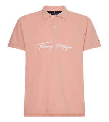 Tommy Hilfiger Men's Cotton-Blend Regular Fit Polo In Salmon