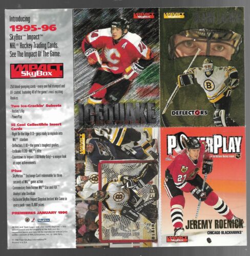 1995-1996 Skybox Impact Hockey Muestra Tarjeta de Promoción Roenick Fleury Lacher Sin Cortar - Imagen 2 de 12