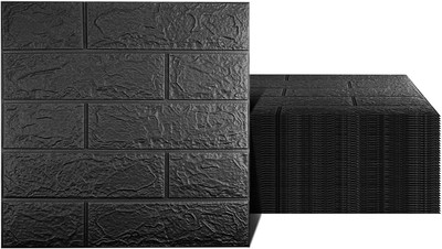 40 PCS Noise-Reducing 3D Wall Panels - Self-Adhesive Waterproof Black Decor