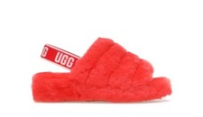 UGG Women's Fluff Yeah Slide Slipper 1095119 Red Currant Size 7 - Mint Condition