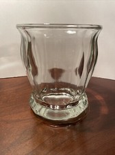 Heavy Short Vase Clear Glads 5.25  W x 6  H 3.5 LBS Beautiful Vintage