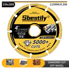 Metal Cutting Diamond Blade 4.5" x 7/8" Diamond Metal Cutting Disc Cut Off Wheel