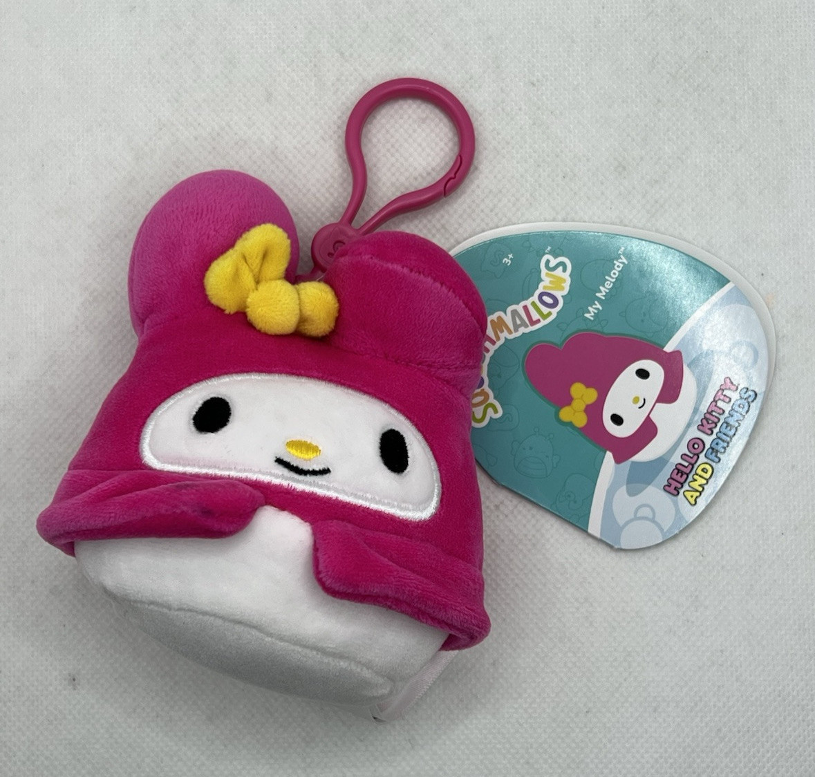 My Melody Squishmallow Sanrio 2.5 inch Bag Clip Plush Soft Keyring Hello Kitty