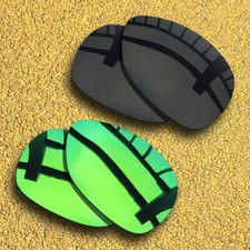US 2 Pairs Lenses Replacement for-Oakley Feedback Polarized-Solid Black Green