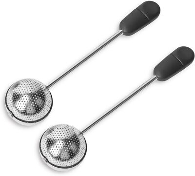 Long Handle Twisting Tea Ball, 2Pcs Tea Ball Infuser for Loose Tea, Reusable Loo
