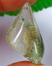 41x25x13mm Natural Green Ghost Crystal Quartz Free Shape Pendant Bead BQ65925
