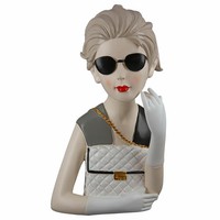 Gilde Figur Frau Lady Mit Handtasche Dekofigur Dekoration Kunstharz H 29 Cm