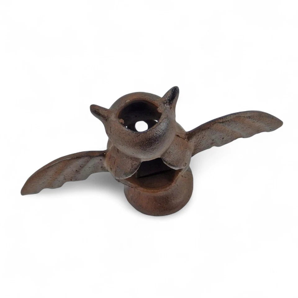 Castiçal de taco de ferro fundido rústico – Decoração de casa de Halloween 10" com vela LED grátis - Imagem 3 de 4