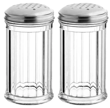 12 Oz Spice Shakers Set of 2 – Cheese/Salt/Pepper Dispensers with Steel Lids