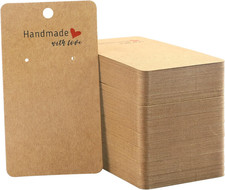 200 Pack Kraft Earring Cards, 2"X3.5" Earring Display Holder Cards,Handmade with