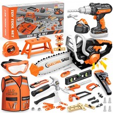 Kids Tool Set Toys, 56 Pcs Toddler Tool Set with Toy Chainsaw  Electronic Drill