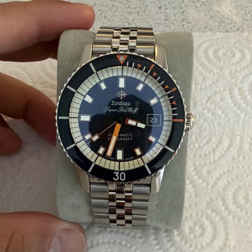 Zodiac Super Sea Wolf Automatic Diver Stainless Steel Blue Dial 200m