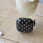 For AirPods 1 2 3 4 Pro 2 Pro 3 Cute Black Polka Dot Shockproof IMD Glossy Case