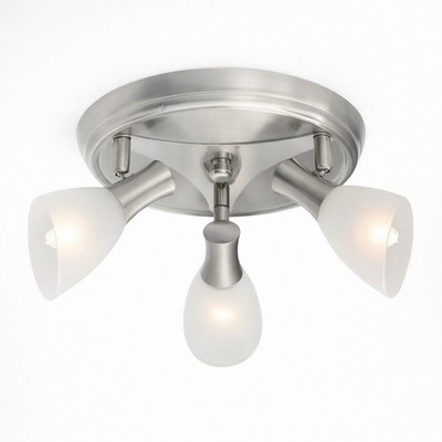 Eglo ONA 3-Light Ceiling Fixture Matte Nickel G9 Modern Flush Mount Light NIB